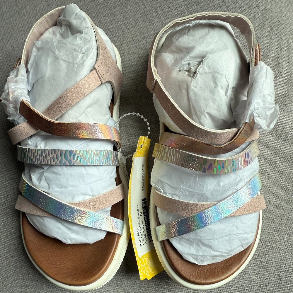 Mini Mia Little Halsie Sandals. Gold/Silver Little girl size 12